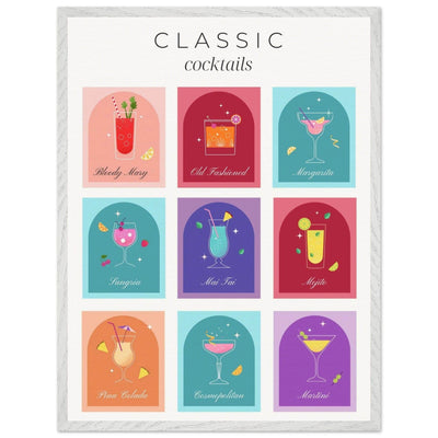 Classic Cocktails Set Nine Drink Recipes - Vibrantwalls