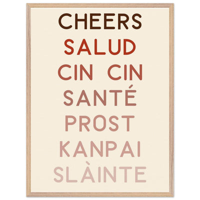 Cheers Poster | Multi-Language Toast - Vibrantwalls