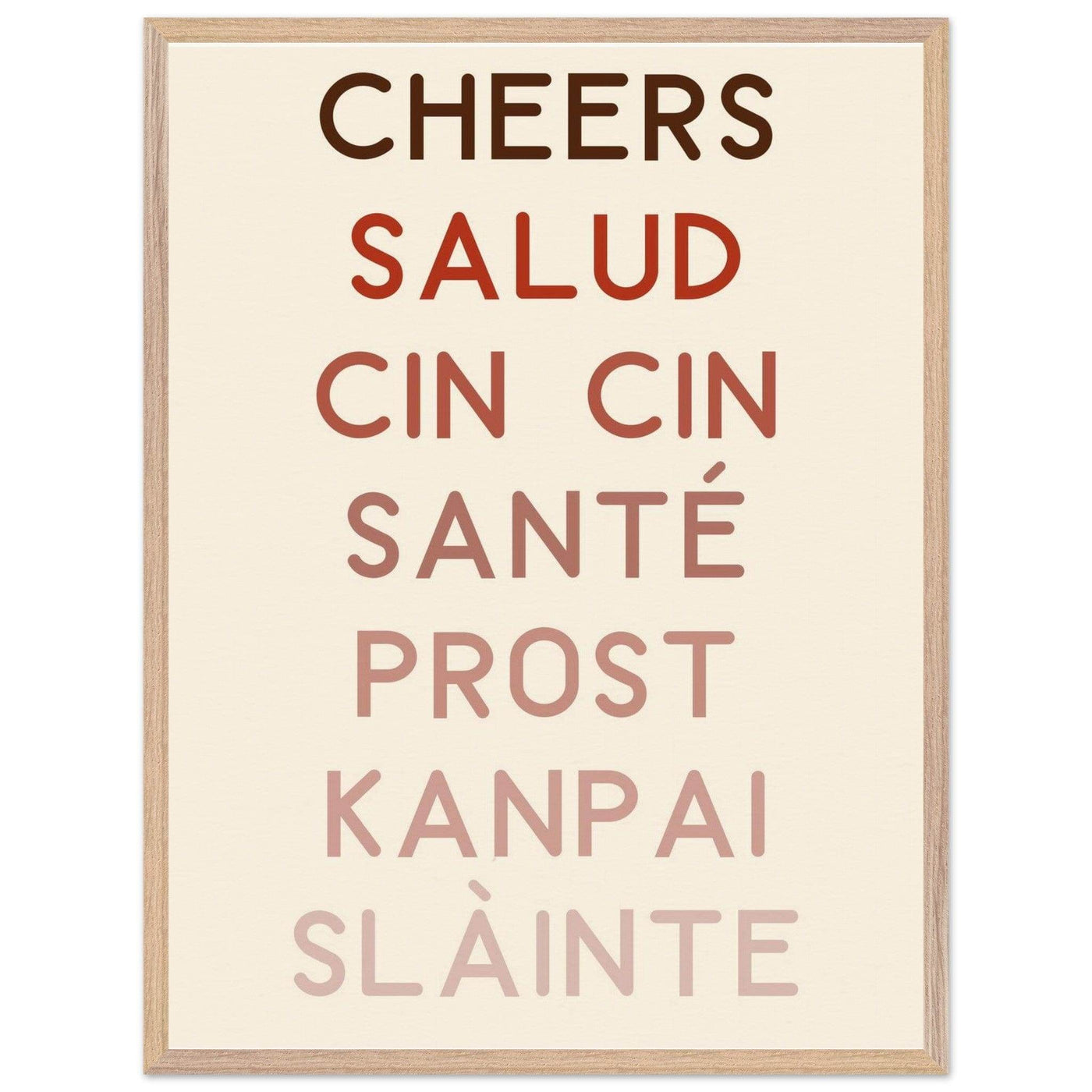 Cheers Poster | Multi-Language Toast - Vibrantwalls