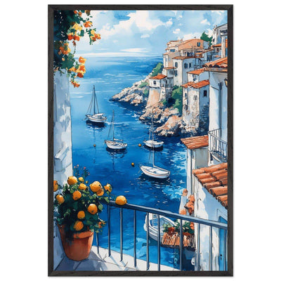 Amalfi Coast Italian Seascape: Serenity with Lush Lemons - Vibrantwalls