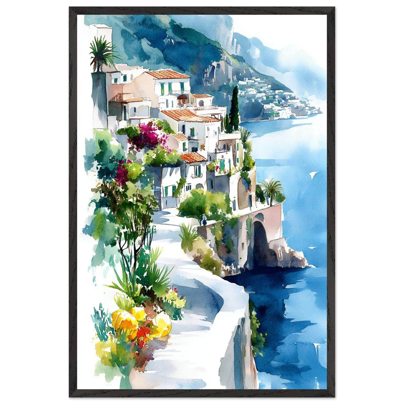 Vintage Italian Coastal Sunset Drive: Experience the Golden Hour - Vibrantwalls