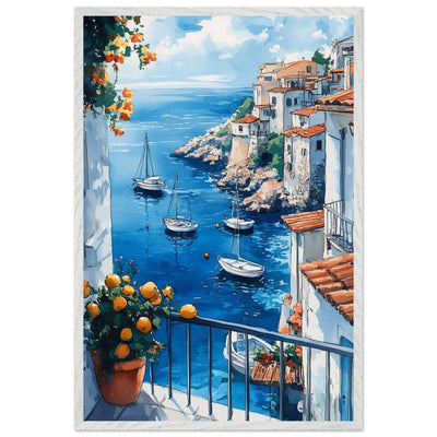 Amalfi Coast Italian Seascape: Serenity with Lush Lemons - Vibrantwalls