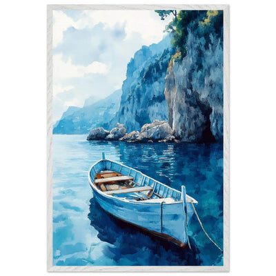 Mediterranean Blue Boat Amalfi Coast - Vibrantwalls