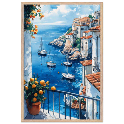 Amalfi Coast Italian Seascape: Serenity with Lush Lemons - Vibrantwalls
