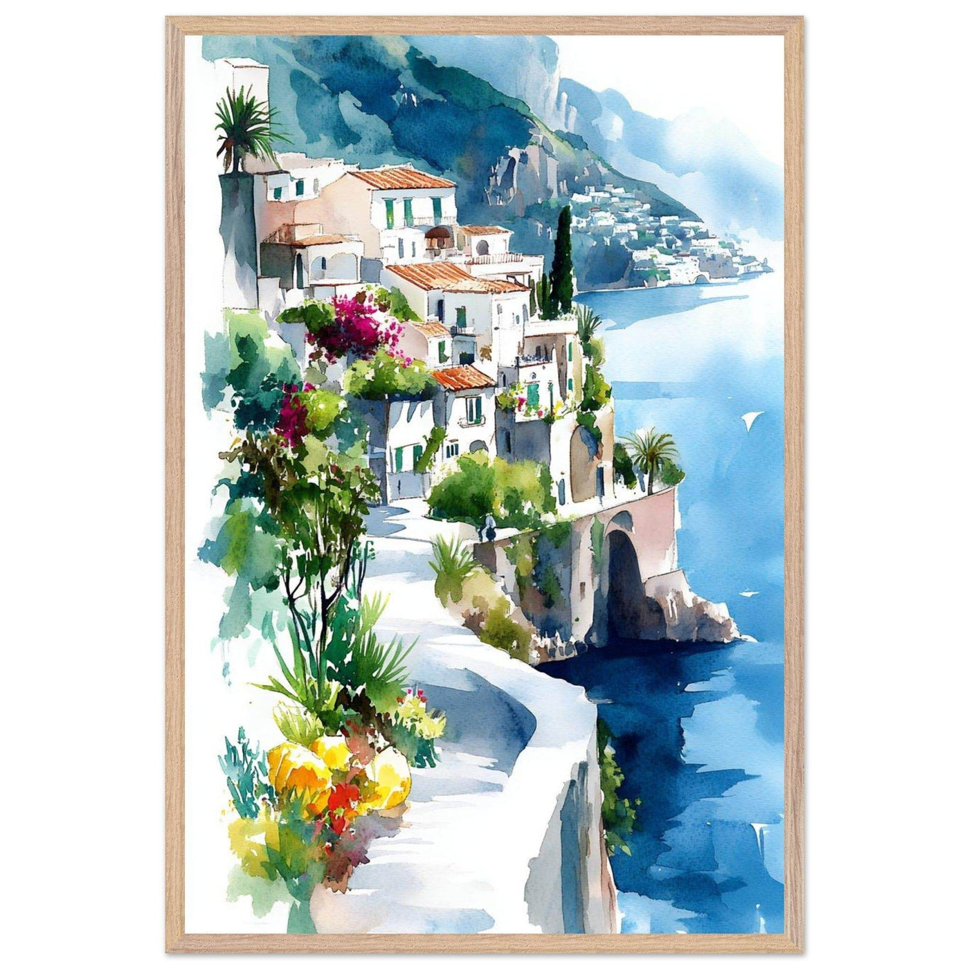 Vintage Italian Coastal Sunset Drive: Experience the Golden Hour - Vibrantwalls