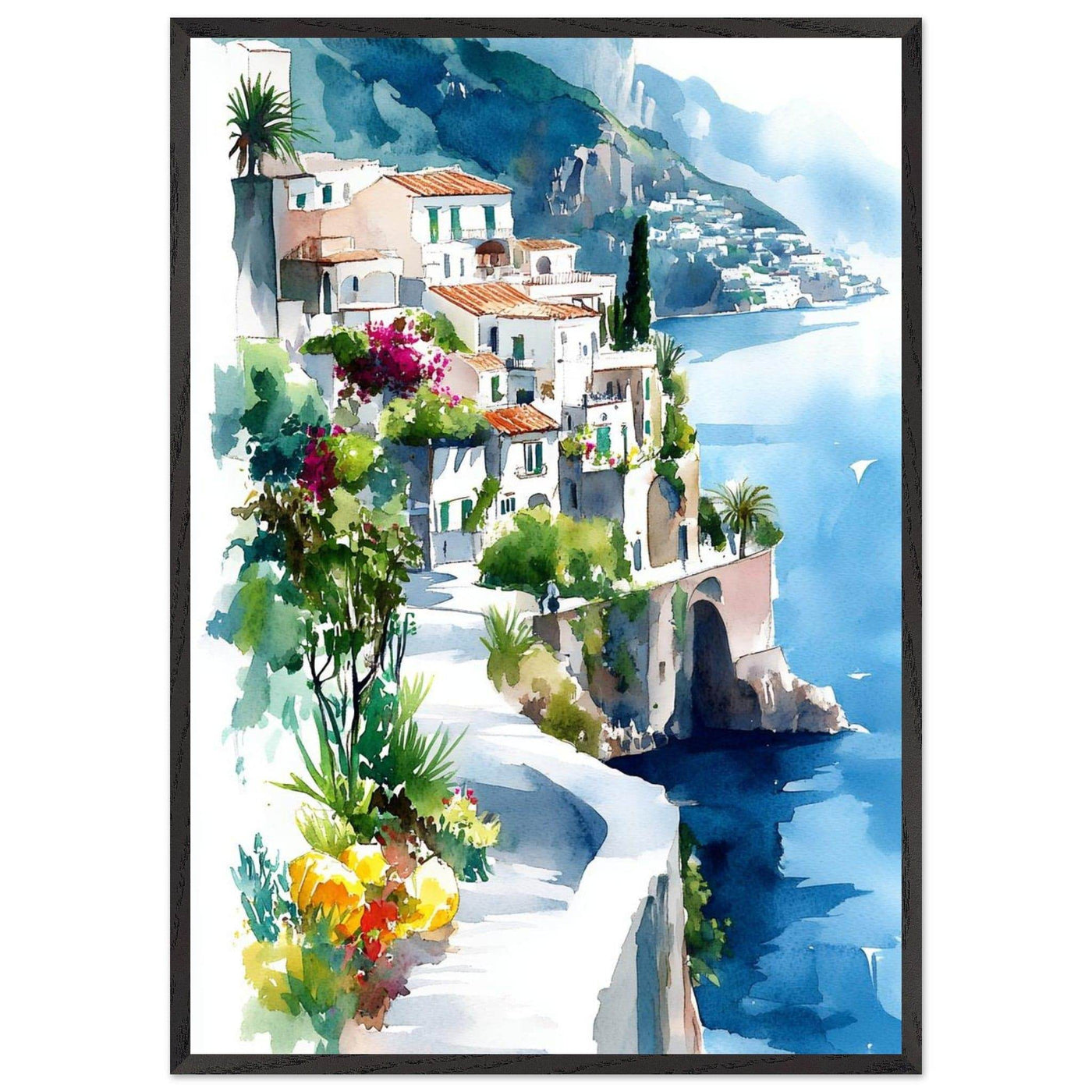 Vintage Italian Coastal Sunset Drive: Experience the Golden Hour - Vibrantwalls