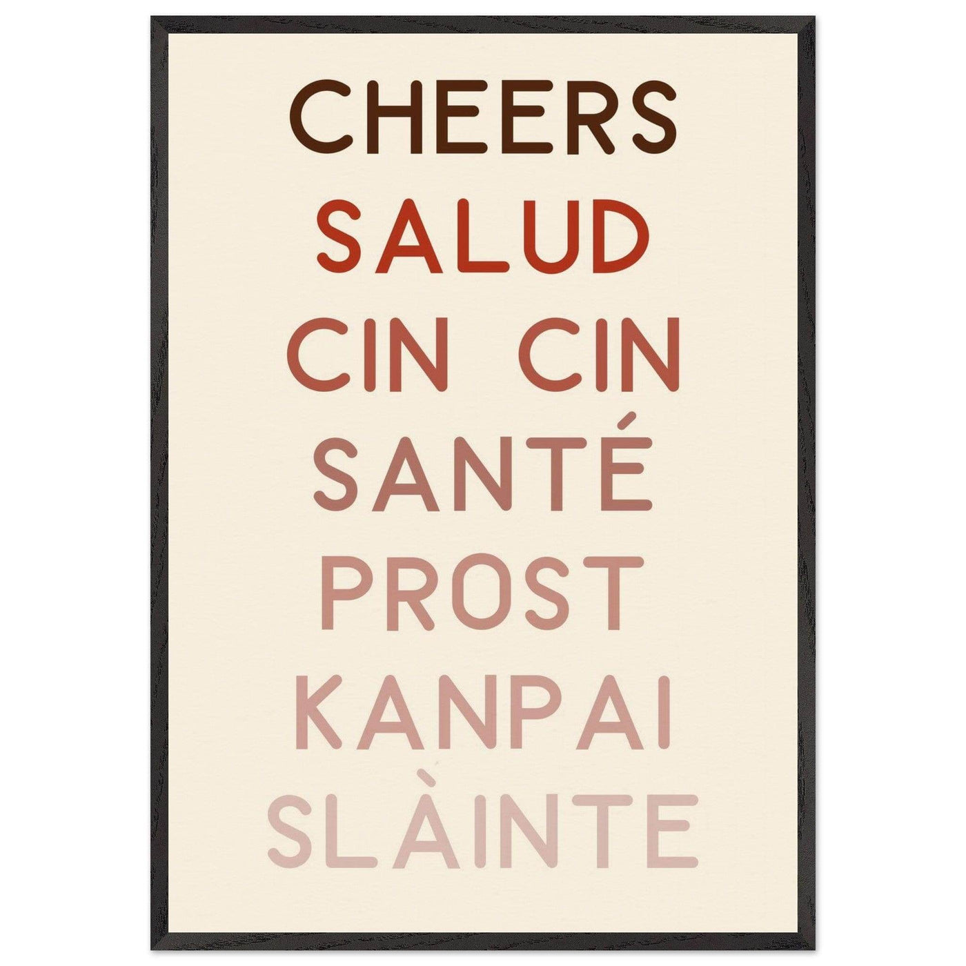 Cheers Poster | Multi-Language Toast - Vibrantwalls