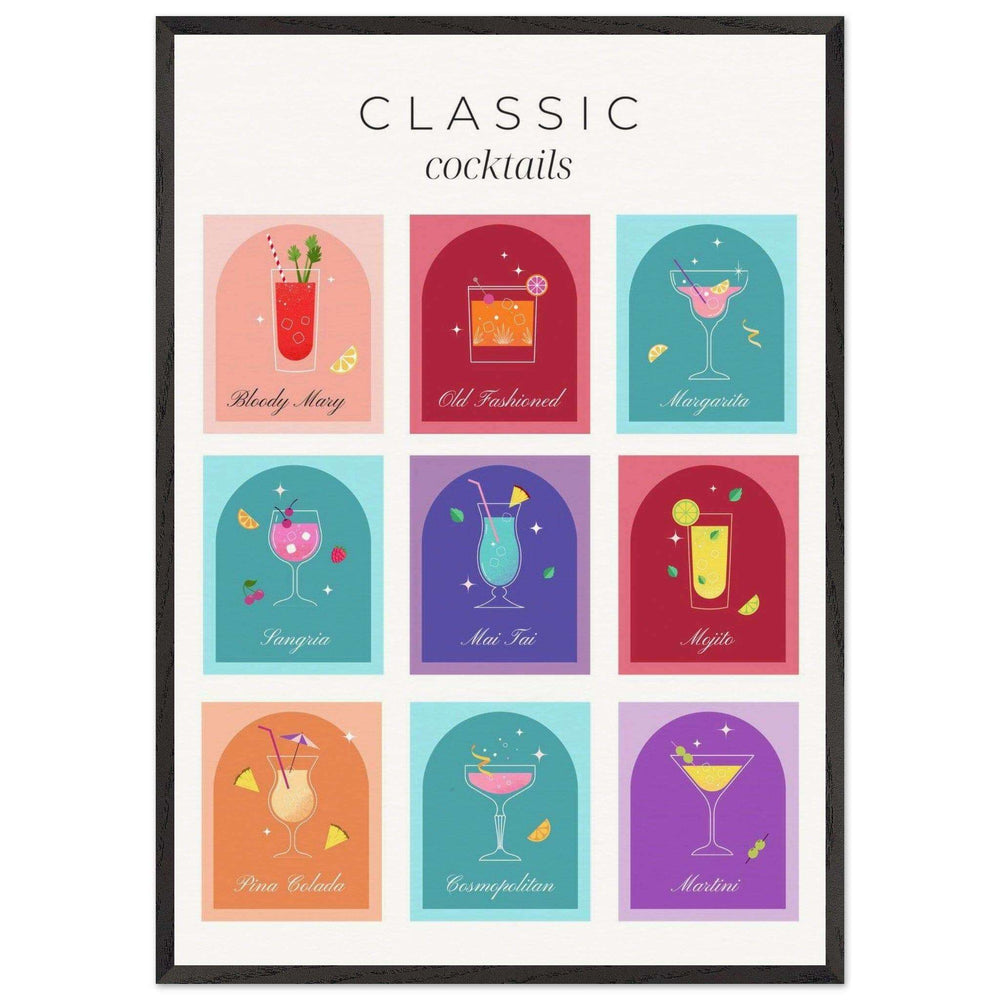 Nine Drink Recipes Set Wall Art - Vibrantwalls