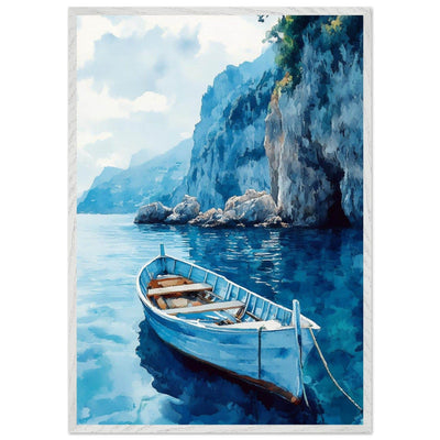 Mediterranean Blue Boat Amalfi Coast - Vibrantwalls