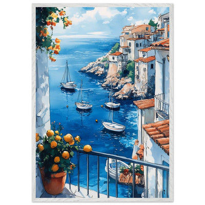 Amalfi Coast Italian Seascape: Serenity with Lush Lemons - Vibrantwalls