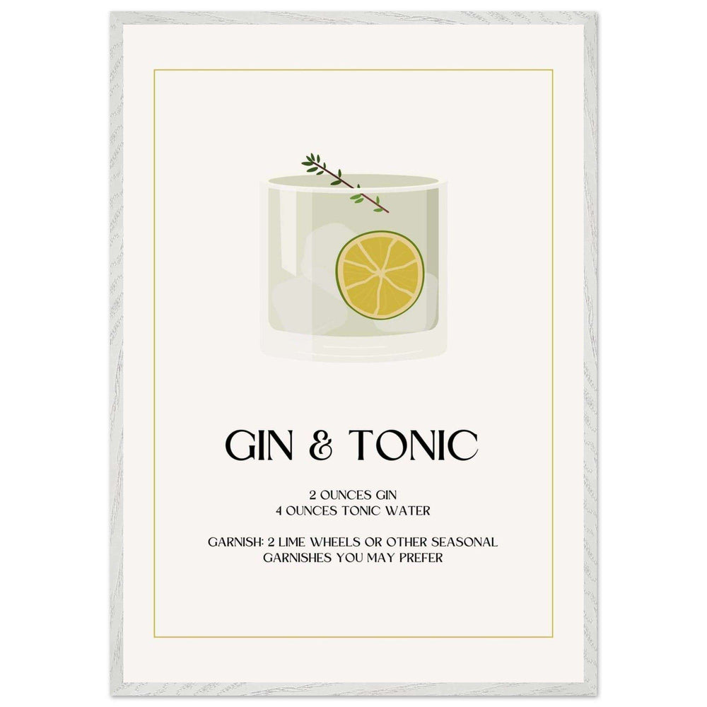 Chic Gin Tonic Recipe Wall Art - Vibrantwalls