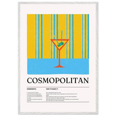 Cosmopolitan Cocktail Recipe City Chic Bar Print - Vibrantwalls