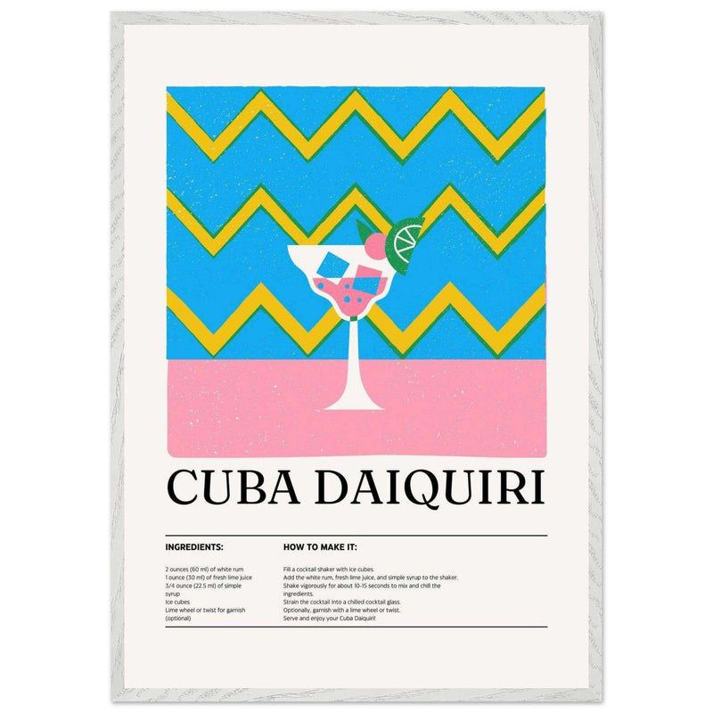 Cuba Daiquiri Cocktail Recipe Wall Art - Vibrantwalls