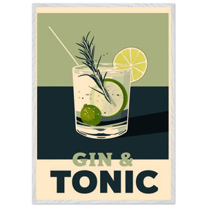 Gin Tonic Cocktail Recipe Contemporary Bar Poster - Vibrantwalls