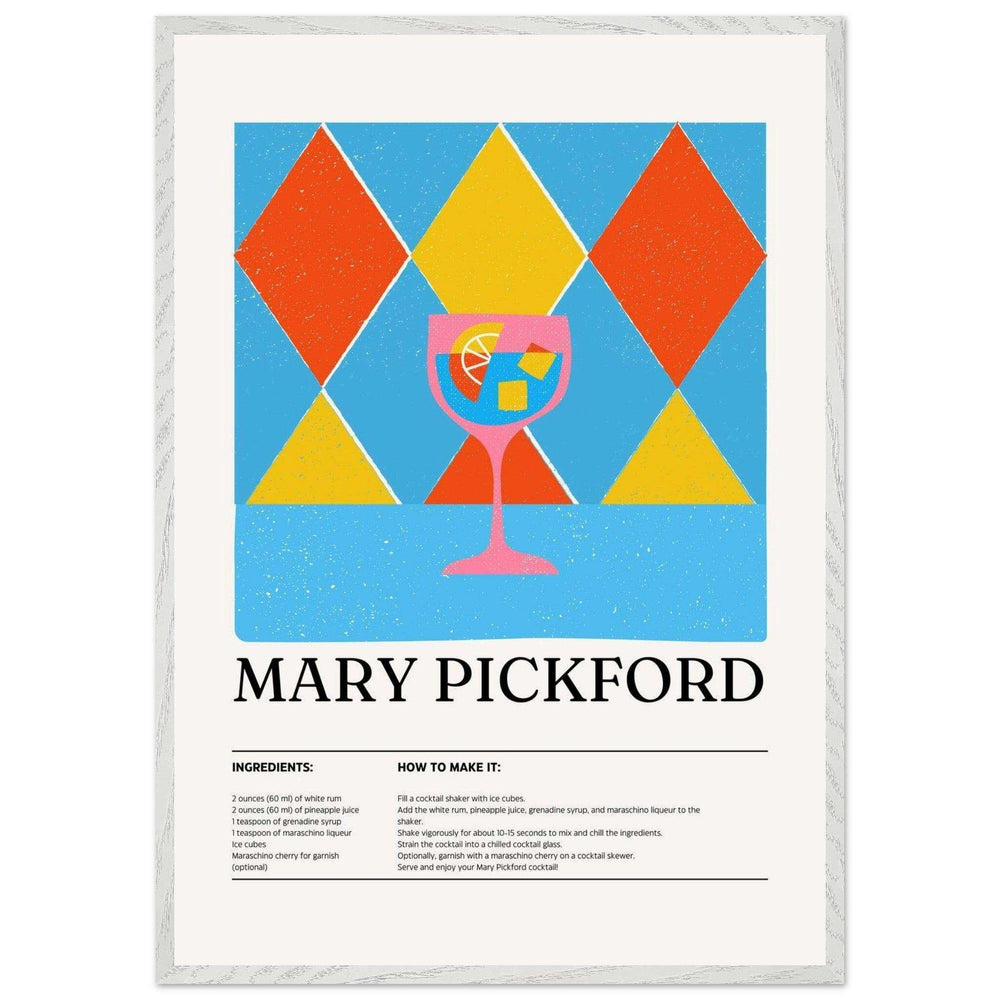 Mary Pickford Cocktail Recipe Wall Art - Vibrantwalls