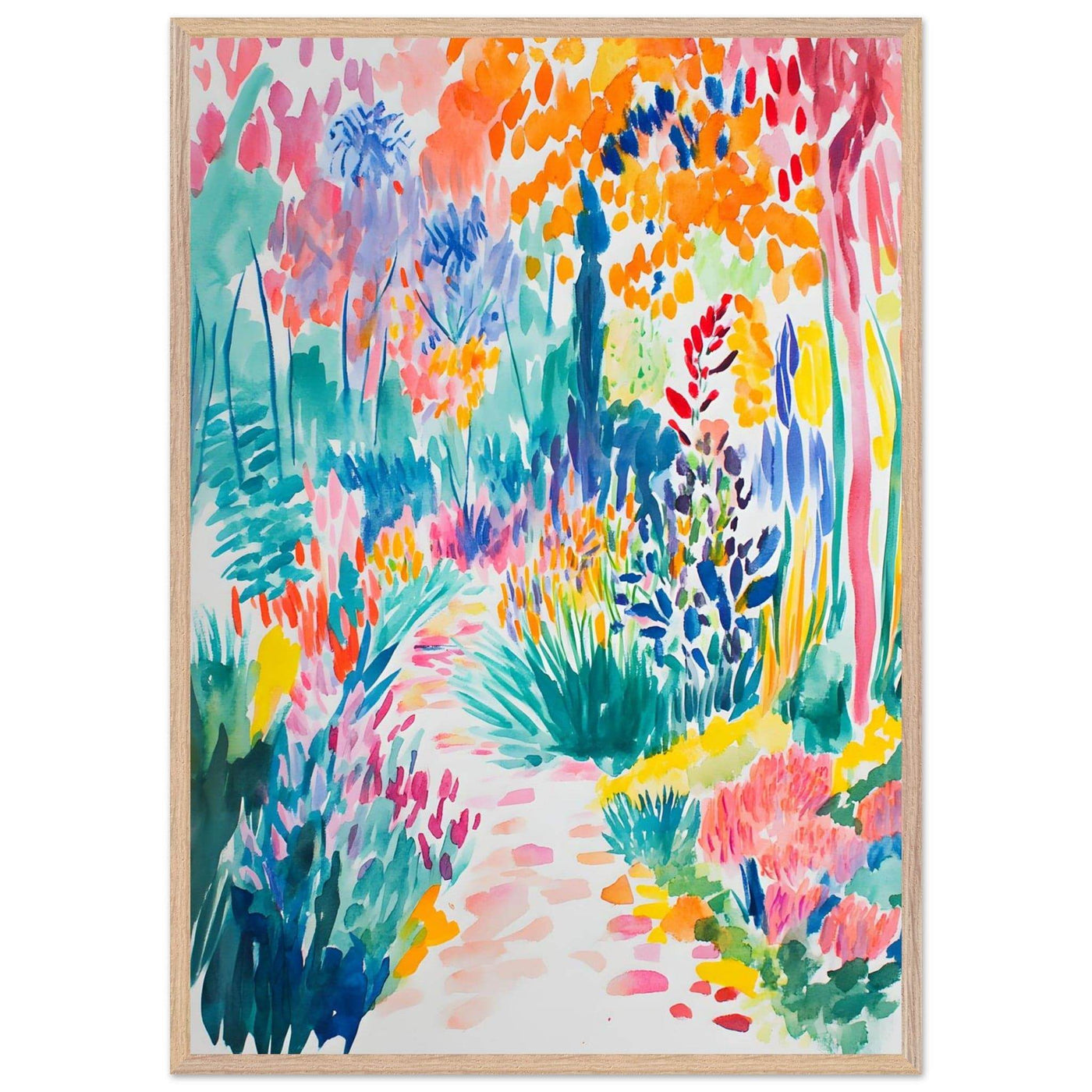 Vibrant Matisse Style Abstract Garden - Vibrantwalls