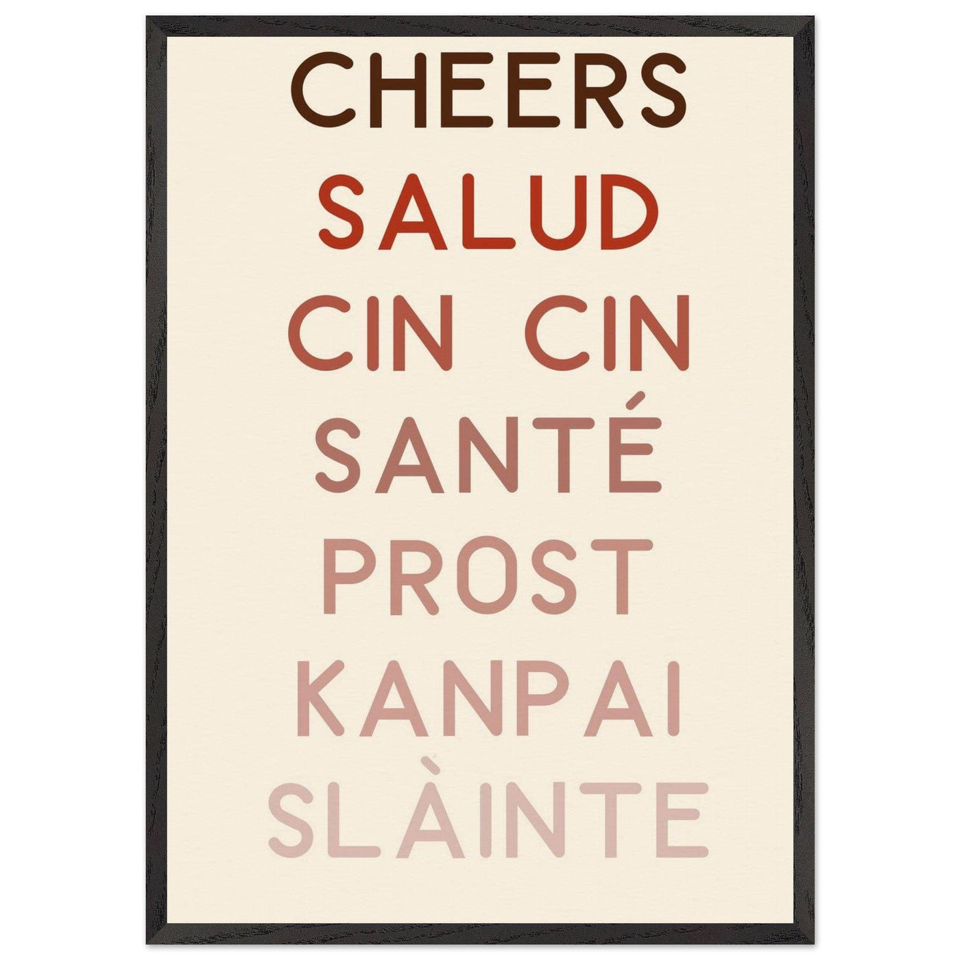 Cheers Poster | Multi-Language Toast - Vibrantwalls