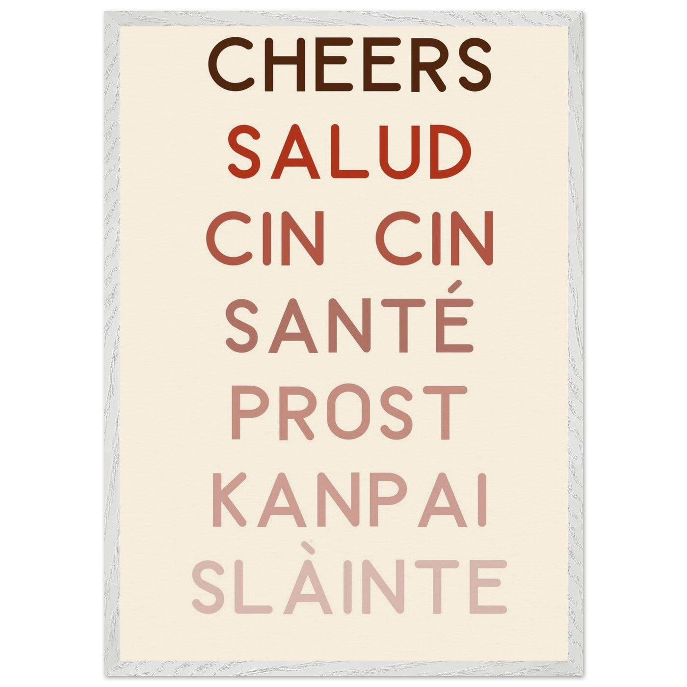 Cheers Poster | Multi-Language Toast - Vibrantwalls