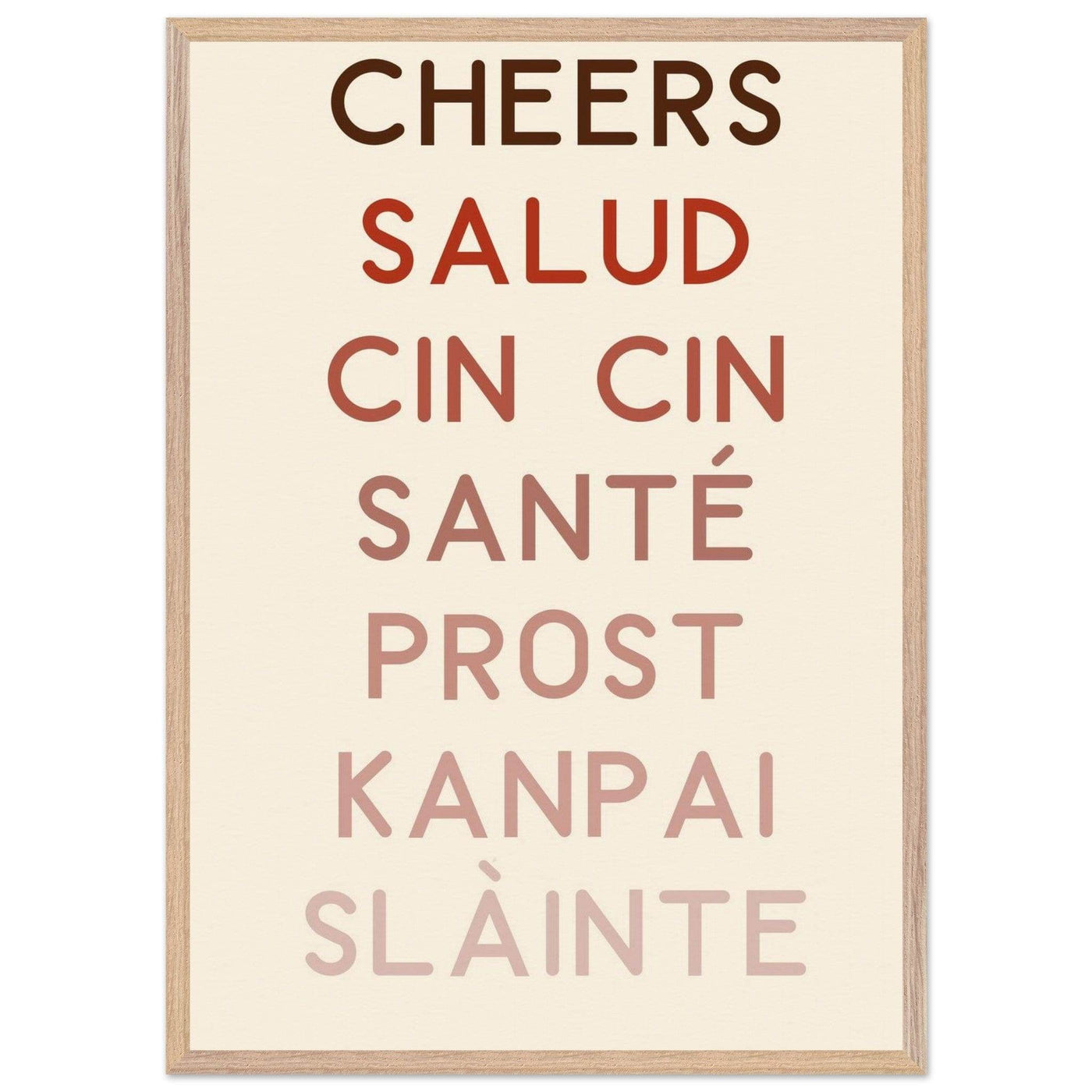 Cheers Poster | Multi-Language Toast - Vibrantwalls