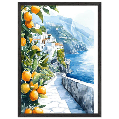 Amalfi Coast Lemon Grove Watercolor - Vibrantwalls