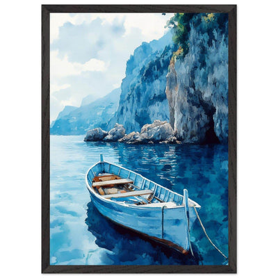Mediterranean Blue Boat Amalfi Coast - Vibrantwalls