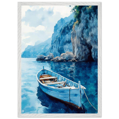 Mediterranean Blue Boat Amalfi Coast - Vibrantwalls