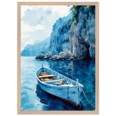 Mediterranean Blue Boat Amalfi Coast - Vibrantwalls