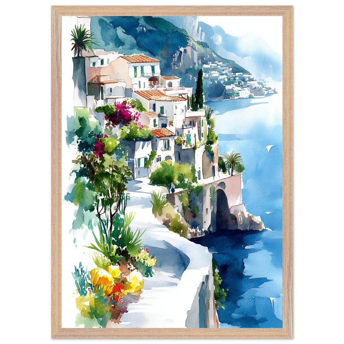 Vintage Italian Coastal Sunset Drive: Experience the Golden Hour - Vibrantwalls