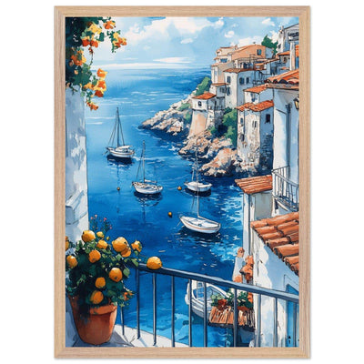 Amalfi Coast Italian Seascape: Serenity with Lush Lemons - Vibrantwalls