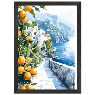 Amalfi Coast Lemon Grove Watercolor - Vibrantwalls