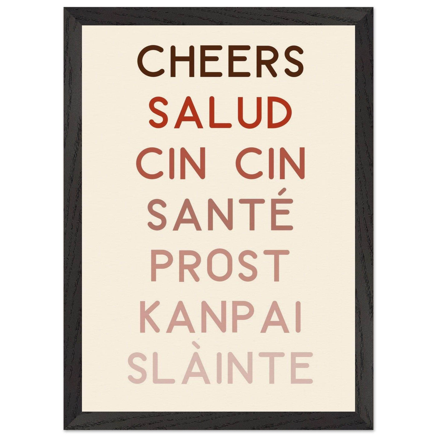 Cheers Poster | Multi-Language Toast - Vibrantwalls