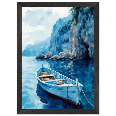 Mediterranean Blue Boat Amalfi Coast - Vibrantwalls