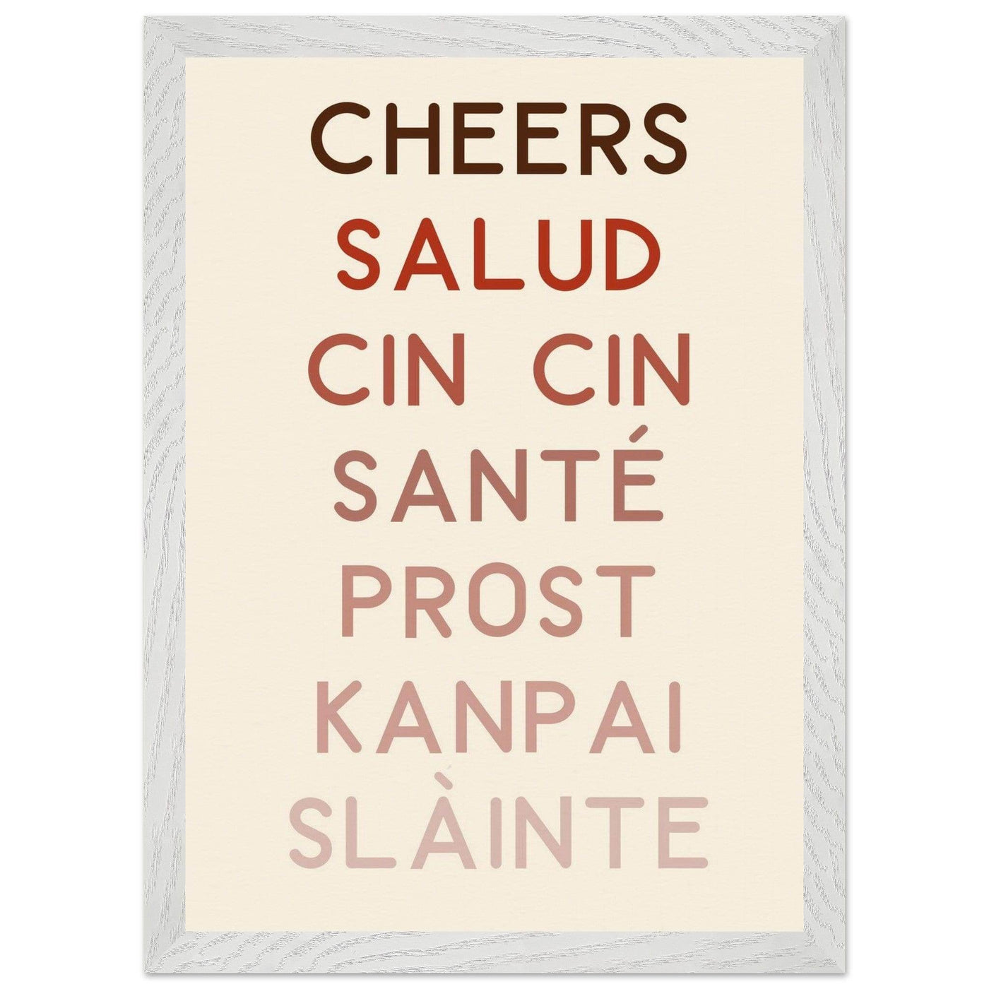 Cheers Poster | Multi-Language Toast - Vibrantwalls