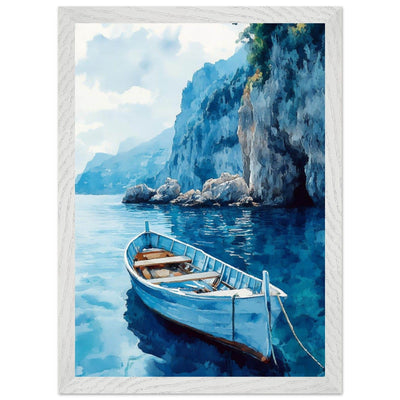 Mediterranean Blue Boat Amalfi Coast - Vibrantwalls