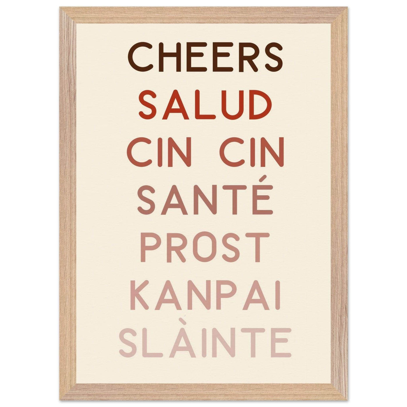 Cheers Poster | Multi-Language Toast - Vibrantwalls
