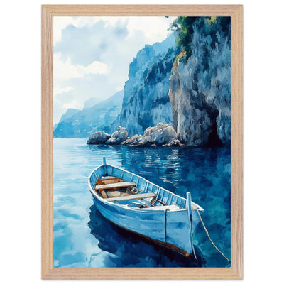 Mediterranean Blue Boat Amalfi Coast - Vibrantwalls