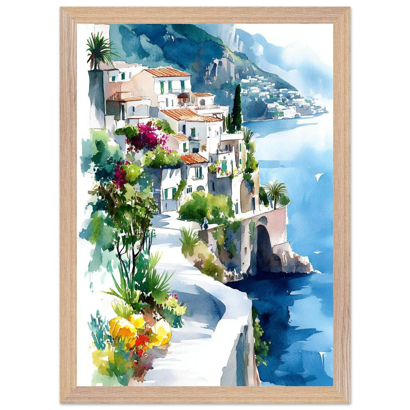 Vintage Italian Coastal Sunset Drive: Experience the Golden Hour - Vibrantwalls