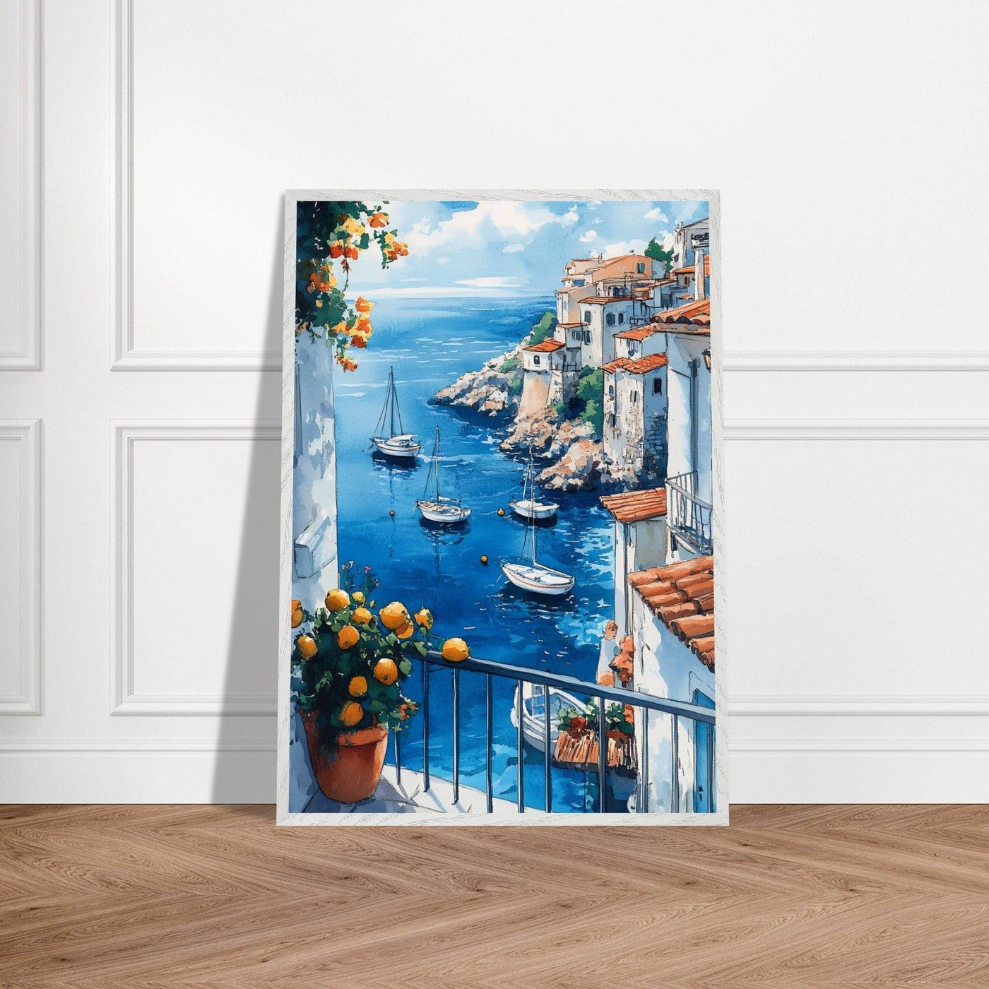 Amalfi Coast Italian Seascape: Serenity with Lush Lemons - Vibrantwalls