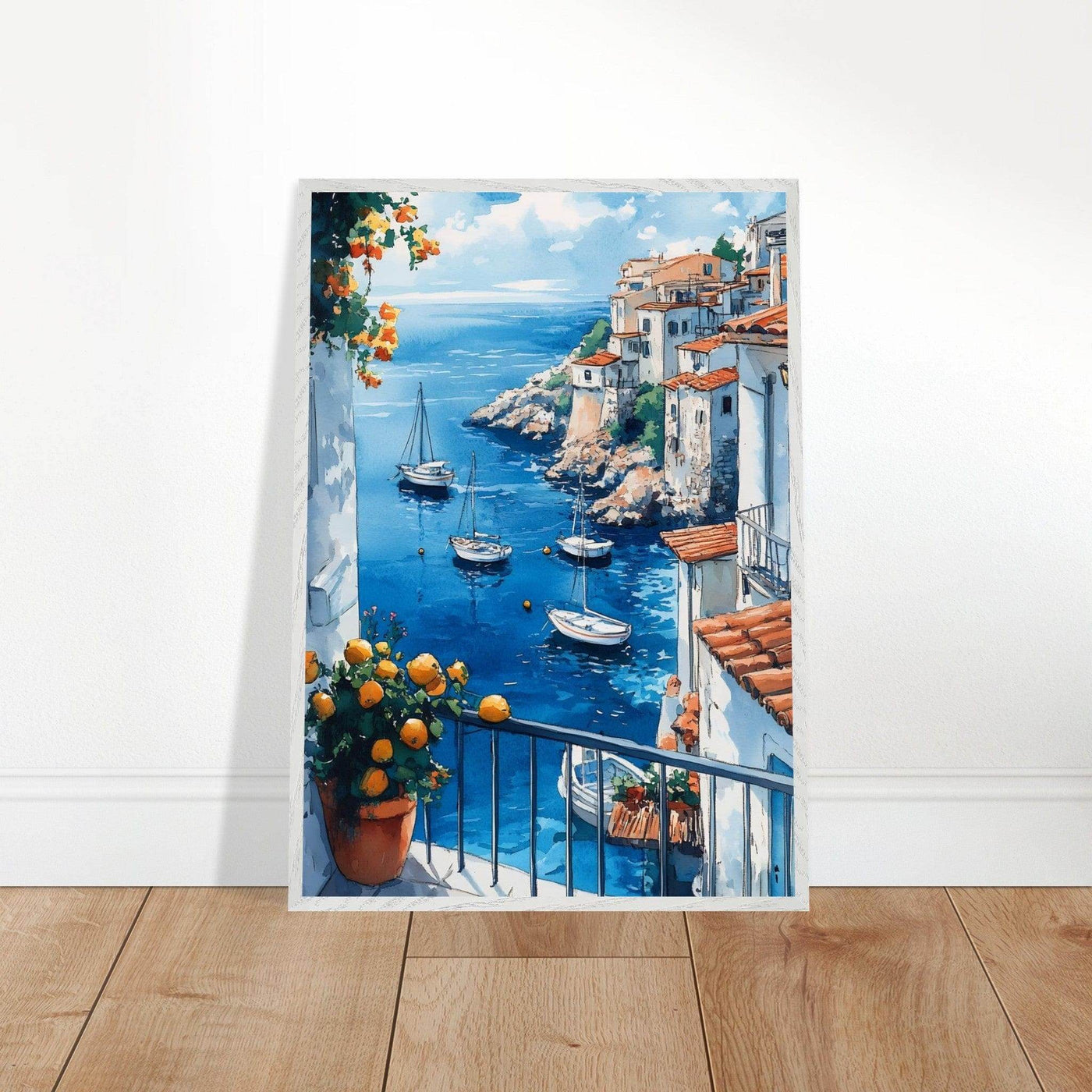 Amalfi Coast Italian Seascape: Serenity with Lush Lemons - Vibrantwalls