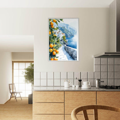 Amalfi Coast Lemon Grove Watercolor - Vibrantwalls