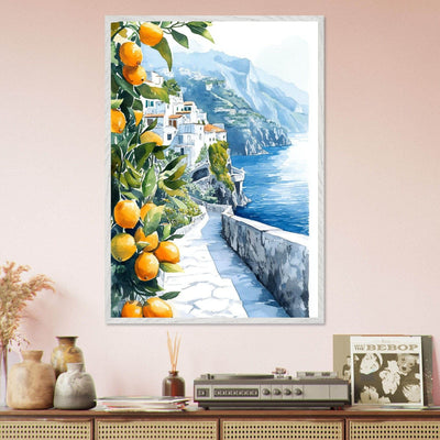 Amalfi Coast Lemon Grove Watercolor - Vibrantwalls