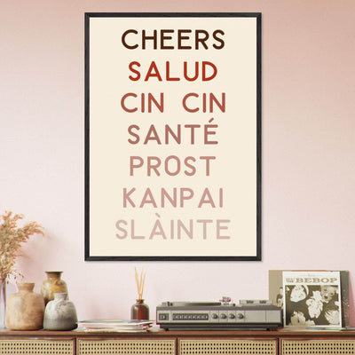 Cheers Poster | Multi-Language Toast - Vibrantwalls