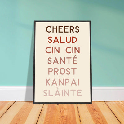 Cheers Poster | Multi-Language Toast - Vibrantwalls
