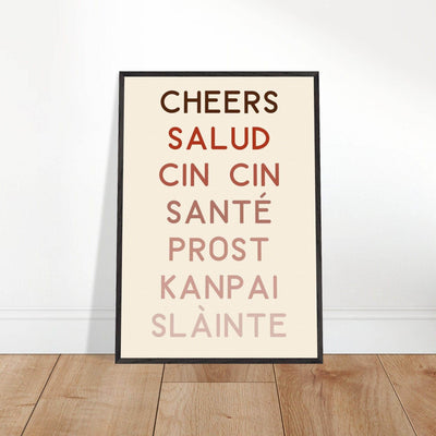Cheers Poster | Multi-Language Toast - Vibrantwalls