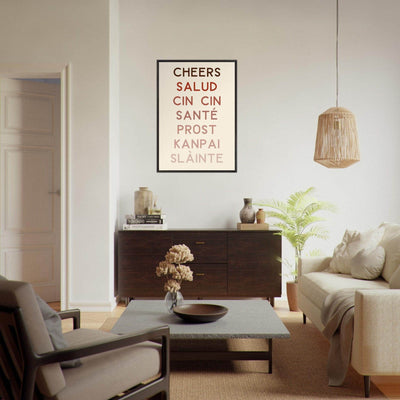 Cheers Poster | Multi-Language Toast - Vibrantwalls
