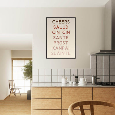 Cheers Poster | Multi-Language Toast - Vibrantwalls