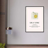 Chic Gin Tonic Recipe Wall Art - Vibrantwalls