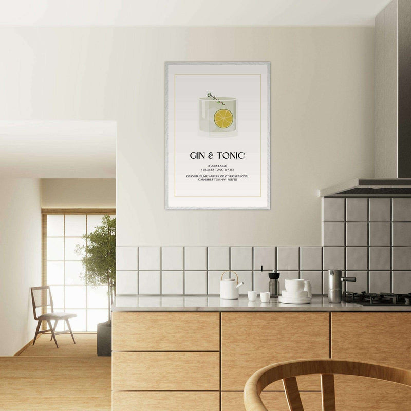Chic Gin Tonic Recipe Wall Art - Vibrantwalls