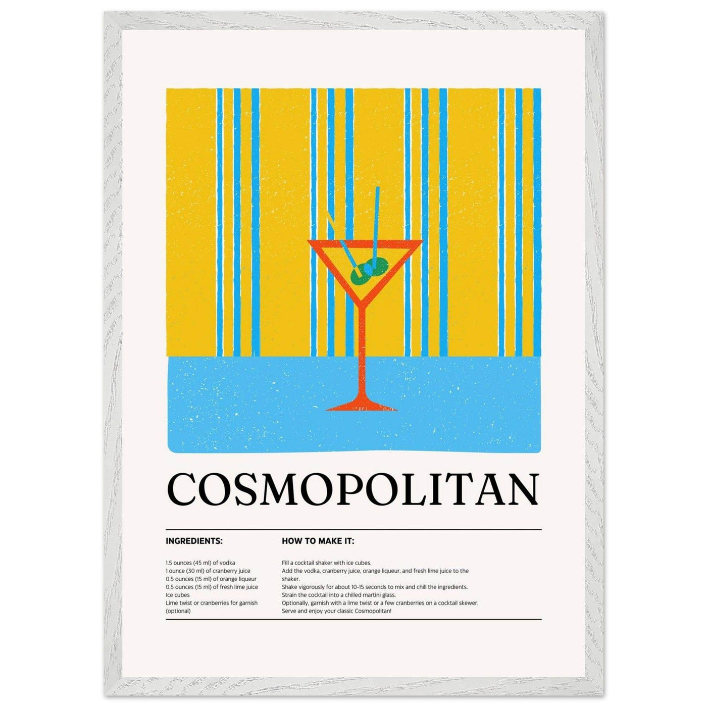 Cosmopolitan Cocktail Recipe City Chic Bar Print - Vibrantwalls