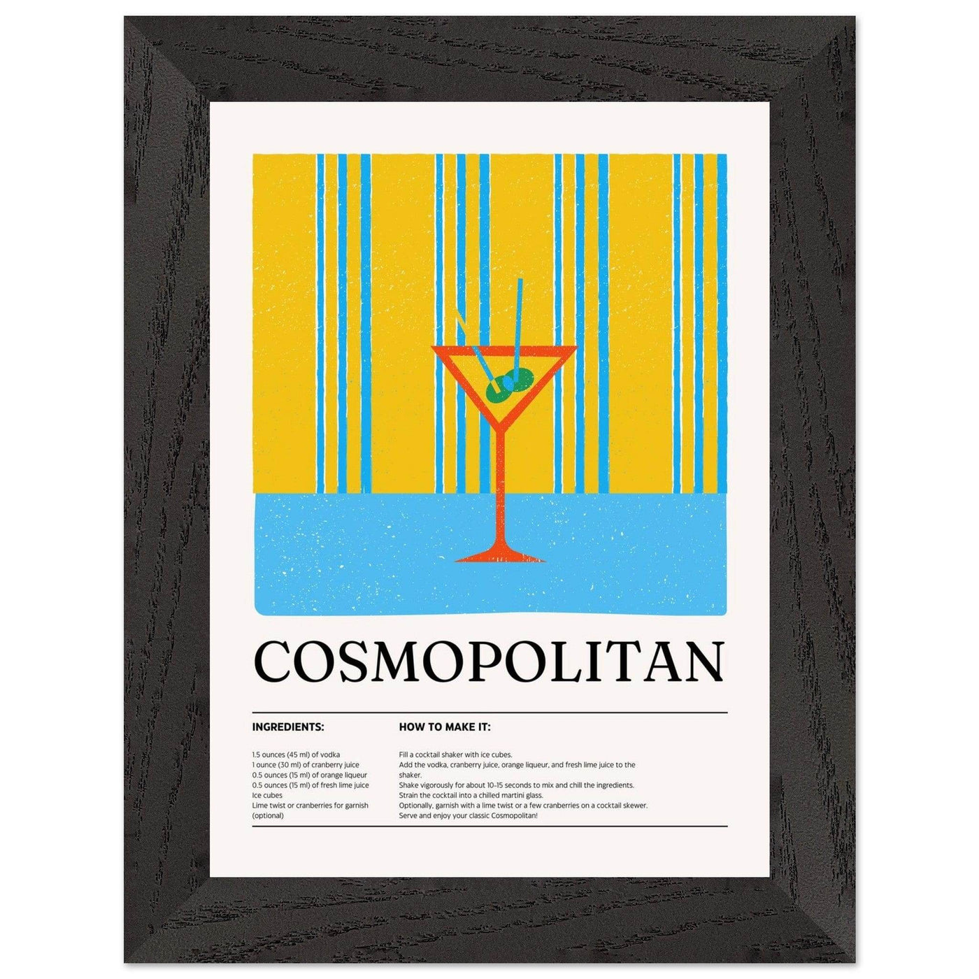 Cosmopolitan Cocktail Recipe City Chic Bar Print - Vibrantwalls